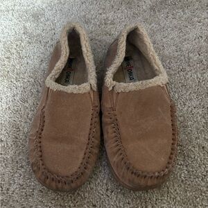Minnetonka Tan Suede Loafers Slip-Ons